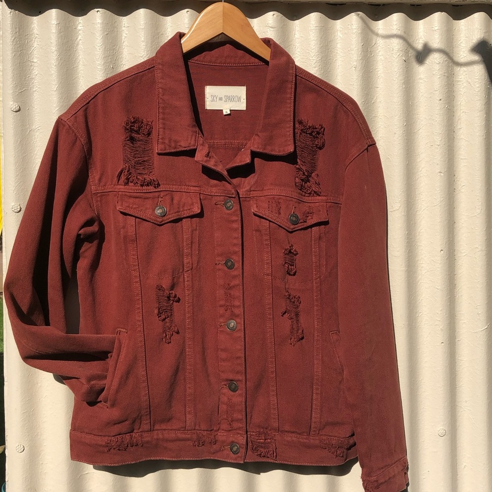 Rusty distressed jean jacket